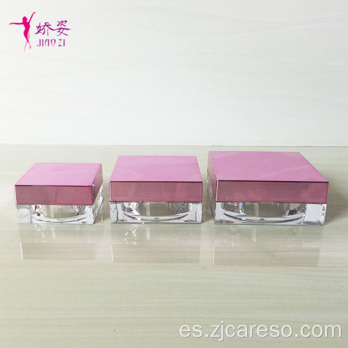 Envase Tarro de polvo de 30g con tapa rosa electrochapada